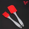 Big Size Pack of 2 Cake Spatula & BBQ Oil Brush Big Size Spatula & BBQ Oil Brush Silicone Acrylic Transparent Spatula Silicone Acrylic Transparent Brush Silicone Brush and Spatula Pair for Baking, Decorating, BBQ. 