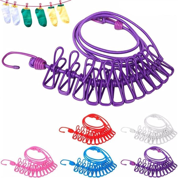 Clothes%20Drying%20Rack%20Rope%20Retractable%20Portable%20Clothesline%20Storage%20Clothing%20line%20with%2012%20Clips%20for%20Laundry%20Drying%20line%20Camping%20-%20Image%202