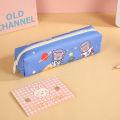 Japanese check print pencil case for primary school stationery bag pencil case high value cartoon stationery set pencil case for primary school students. 