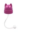 Pigeon wide neck teat bottle Straw cap Puting botol straw Baby CAT DESIGN Drinking Training Soft Silicone Non-Spill. 