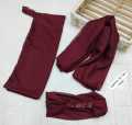 Complete 3-Piece Hijab Set, Chiffon Scarf, Niqab, and Headband. 