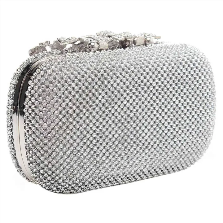 New%202024%20Luxury%20Diamond%20Silver%20clutches%20wedding%20evening%20purse%20Bling%20Fashion%20Flower%20rhinestone%20clasp%20clutch%20bag%20purse%20-%20Image%207