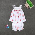 New Cute Little Fresh Girl Sling Butterfly Knot Watermelon Pattern + Shorts-2 Pieces Set Instagram Children'S Clothing Baby Girl Clothes Kids Fortnite Toddler Skirt Shorts Panties Dress Unicorn Mickey Minnie Kid Dresses Princess Robe Infantis. 