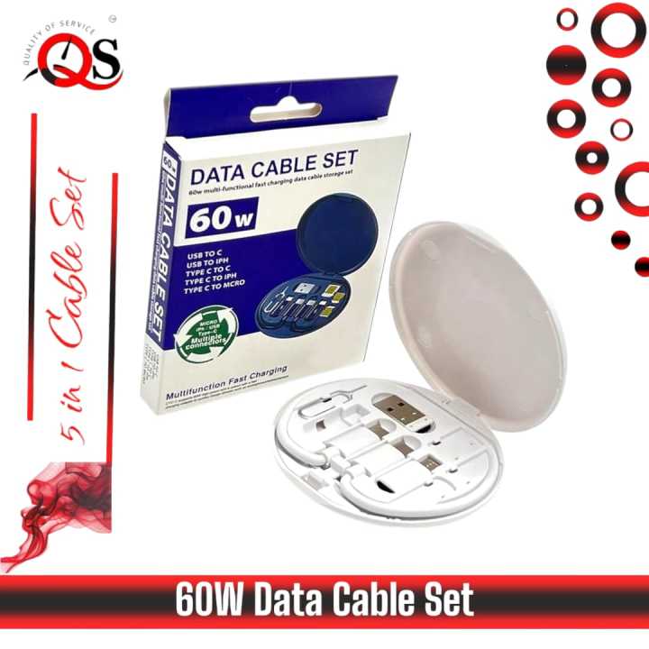 Mini Data Cable Set Storage Box 60w Quick Charge Multi Function Data Cable Mobile Phone Holder Storage Box