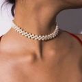 beautifull and sober choker for girls - white beads choker. 