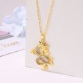 Minimalist Gold Animal Chinese Dragon Pendant Necklace Men Hip Hop Jewelry Fashion Dragon Necklace New Year Gifts. 