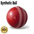 Practice Ball Indoor Tape Ball Bat Synthetic Red and White Play with Cricket Bat. 