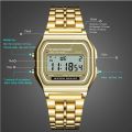 Digital Vintage Stainless Steel And Silicon Strap Wrist Watch For Men's/Boy's/Girl's | Waterproof. 
