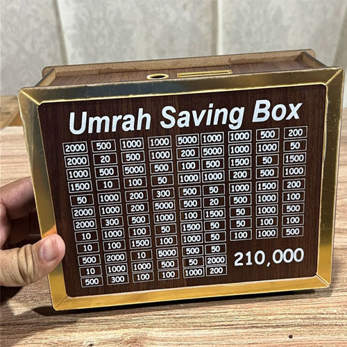 New High Quality Umrah Saving Box Wooden Islamic Money Saving Box 280 ...