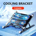 New Laptop Cooler Base Stand Foldable Laptop Cooling Pad Portable Adjustable Notebook Stand for 11-17.3 Inch with 2/4 Fans. 