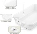 Baking Dish, Casserole Dish for Oven, Ceramic Baking Pan, Rectangular Lasagna Pan Deep with Handles for Cooking Serving Cake Kitchen 13.5" Long Rectangular Stripped Ceramic Tray. 