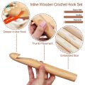 JAERBEE Large Crochet Hooks 15mm 20mm 25mm 30mm Wooden Crochet Hook Set for Chunky Yarn, Crocheting Huge Crochet Hooks. 