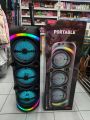 Big DJ Bluetooth Speaker 🔊 | Dual Wireless Mic 🎤 | 8×3 Inch | Heavy Bass | LED Party Lights. 
