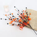 Pistil (Stone Powder) Halloween Pumpkin Maple Leaf Arrangement Eco-Friendly Wire Rod Pumpkin (Foam) Black Orange Berries. 
