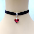 Velvet Choker Necklace Fine Workmanship Heart Pendant Choker Necklace Adjustable Black Collar Necklaces. 