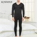 ECHIDNA Men Thermal Suit Men's Winter Thermal Underwear Set V Neck Slim Fit Elastic Fleece Keep Warm Plus Size Available less Than Men Winter Thermal Suit. 