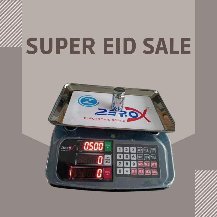 Zerox Electronic Computing Price Scale 1 to 35kg Model 368 Digital Weight Scale Digital Weighing Machine Meat Weight  measuring Scale  electronic weight machine for fruit and vegetables Digital Electric Scale Machine For Kitchen and Shops