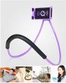 Lazy Bendable Flexible Hang Neck Phone Holder 360 Degree Rotation Mobile Stand - Purple. 