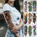 【The road to happiness Store】Large Arm Sleeve Tattoo Japanese Wave Tattoo Lily Peacock Men Full Tiger Fox Tatoo Body Art Women. 