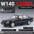 1:24 Scale Mercedes-Benz W140 320SEL Alloy Diecast Car Metal Model Sound Light Model Car Children's Toys Collection Gifts. 