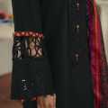 Black Schiffli Embroidered Shirt with Cambric Pant & Dupatta. 