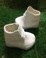White Imported Lifestyle Sneakers. 