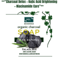 **Bharosa Organic Charcoal Soap for Oily Skin | salicylic & Kojic Acid, Charcoal & Niacinamide Enriched | Deep Cleansing  & Brightening Herbal Soap**. 