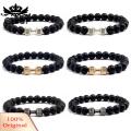 Carat Hand Chain Dumbbell Decor Men Simple Fashion Bead Bracelet. 