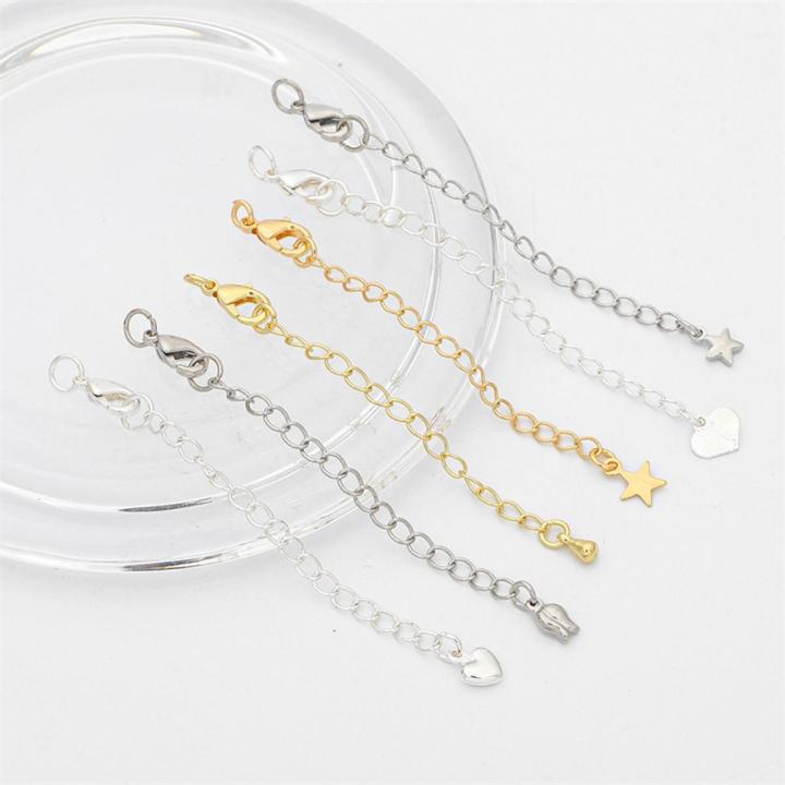 5Pcs Copper Chain Clad Iron Tail Lobster Chain for DIY Necklace Bracelet Jewelry Craft Making