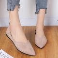 【FOOT SOFA】Women's Fashion Casual Solid Colors Pointed Toe Flat With Shallow Work Shoes. 