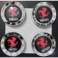 SET OF 4 Ferrari Logo Car Wheel Center Caps Premium Quality Chrome Material 2.25 inches = 5.72 cm. 