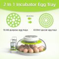 Incubators for Hatching Eggs - Holds 18 Eggs & 60 Quail eggs - Egg Incubator with Automatic Egg Turning and Humidity Control - Egg Candler. 
