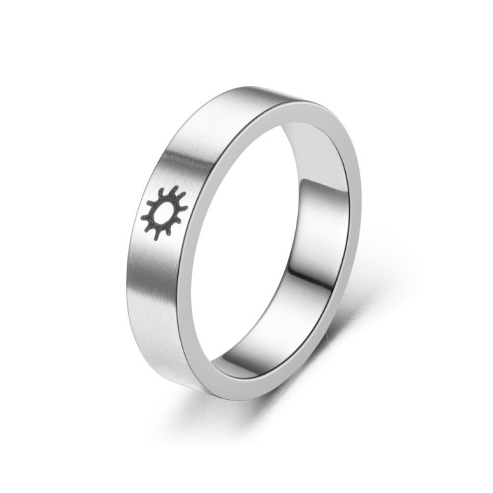 New fashion custom Sun and Moon rings simple pop star Crescent men and women wedding ring jewelry