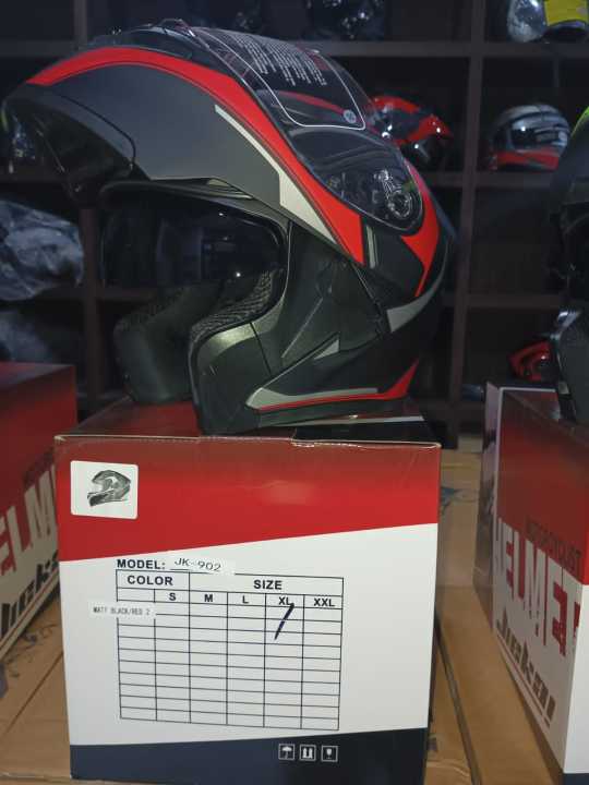 Helmet%20Jiekai%20JK-902%20FlipUp%20Dual%20Visor%20DOT%20Approved%20Black%20Red&Grey%20Graphic%20-%20Image%206