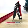 Multifunctional Adjustable Profile Scribing Ruler Measuring DIY Woodworking Deep Hole Pencil Contour Gauge Tool. 