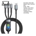 100w Fast Charging Cable 3-in-1 Fast Charging Cable with Type-c Micro Usb Connectors Multi Charger Cable for Universal Devices Nylon Braided Buyers' Choice Fast Charging Data Cable. 