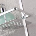 2 Layer Aluminium Bathroom Square Corner Shelf - Silver. 