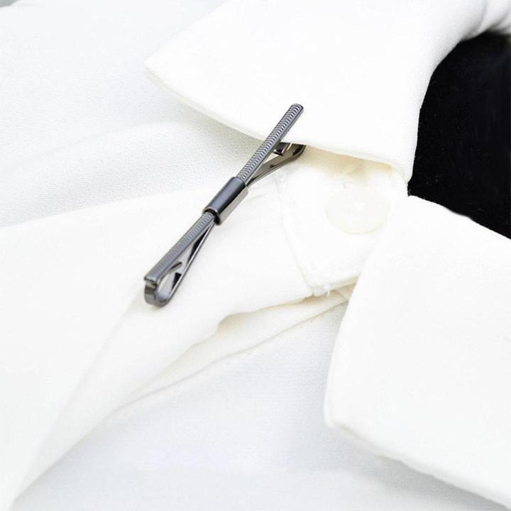 Metal Shirt Collar Clip Tie Collar Bar Pin for Unisex Scarf Necktie black