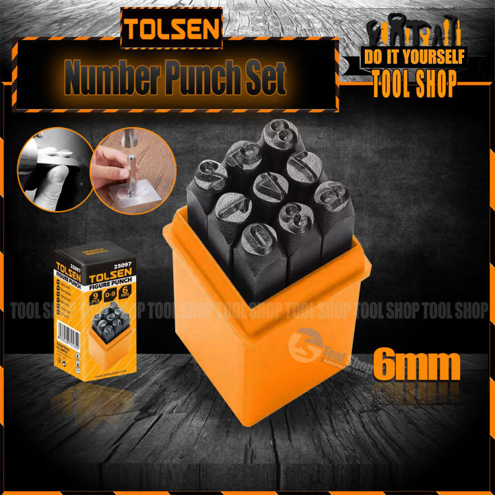 Tolsen 9PCS Steel Number Punch Stamp Set (6mm)