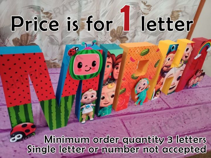 3D Block Letters Decorative (All Themes Available) Thermocol based