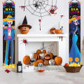 Day Of The Dead Hanging Flags Mexican-themed Party Decorations Halloween Porch Sign Skeleton Couple Party Decoration Hanging Door Curtain Banner. 