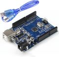 Arduino UNO R3 Board ATmega328P with USB Cable(Arduino-Compatible) for Arduino, Input Voltage 7-12V, 16MHZ,14 Digital 1/0 pins Support PWM, SRAW 2KB (with Cable). 