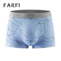 Comfortable Boxer Briefs Line Print Mid Waist Elastic U Convex Soft Breathable Moisture-wicking Anti-septic Men's Boxers Men Boxer Underwear. 