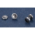 Pair Unisex Chinese Yin and Yang Stainless Steel Stud Earrings For Men Women Jewelry Round Tai Chi Dumbbell Earrings 1. 