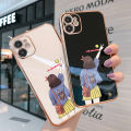 Jizetin (Free Lanyard) for Samsung A10S Back Cover Back Girl Luxury 6D Plating Case Side Pattern Soft Silicone Square Phone Cases. 