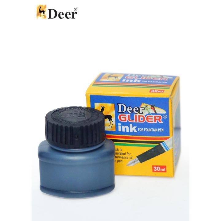 Deer Fountain Pen Ink 30 ML (Black) - Premium Quality Ink for Smooth Writing