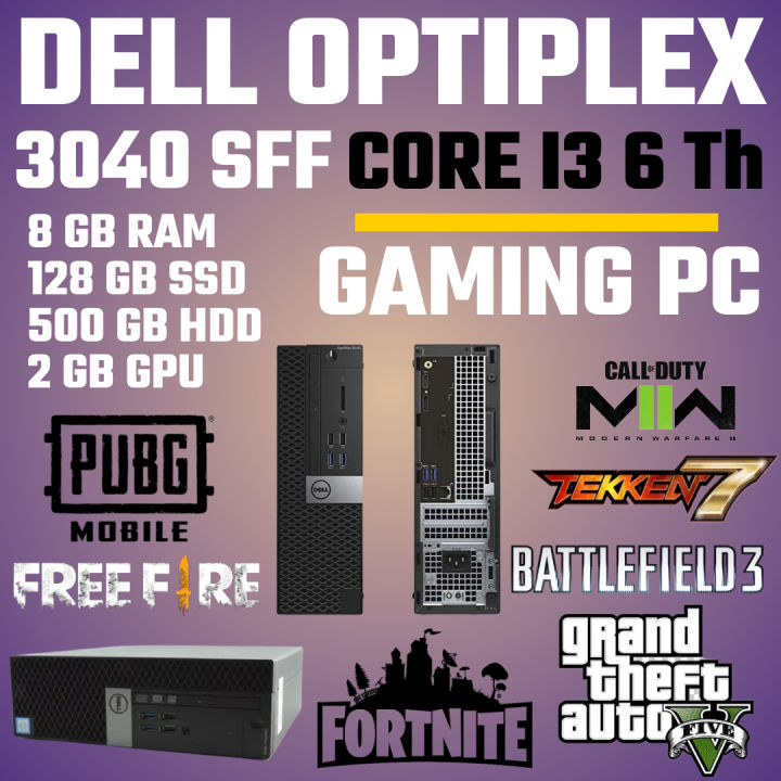 DE!! OPTIPLEX 3040sff I3 6Th, 8GB RAM, 128GB SSD, 500 GB HDD, 2GB GAMING GRAPHIC CARD