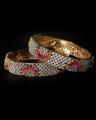 Pair of 1k Gold Plated on Alloy Bangles for Women. 
