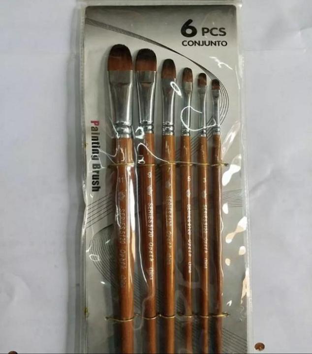 Pack%20Of%206%20-%20Filbert%20Brush%20Set%20-%20Brown%20-%20Image%202