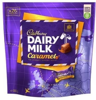 Chocolates | Cadbury Dairy Milk Caramel The Classic Creamy Milk Chocolate |26 Miniature Bars inside | Original & imported(UAE)  |300g